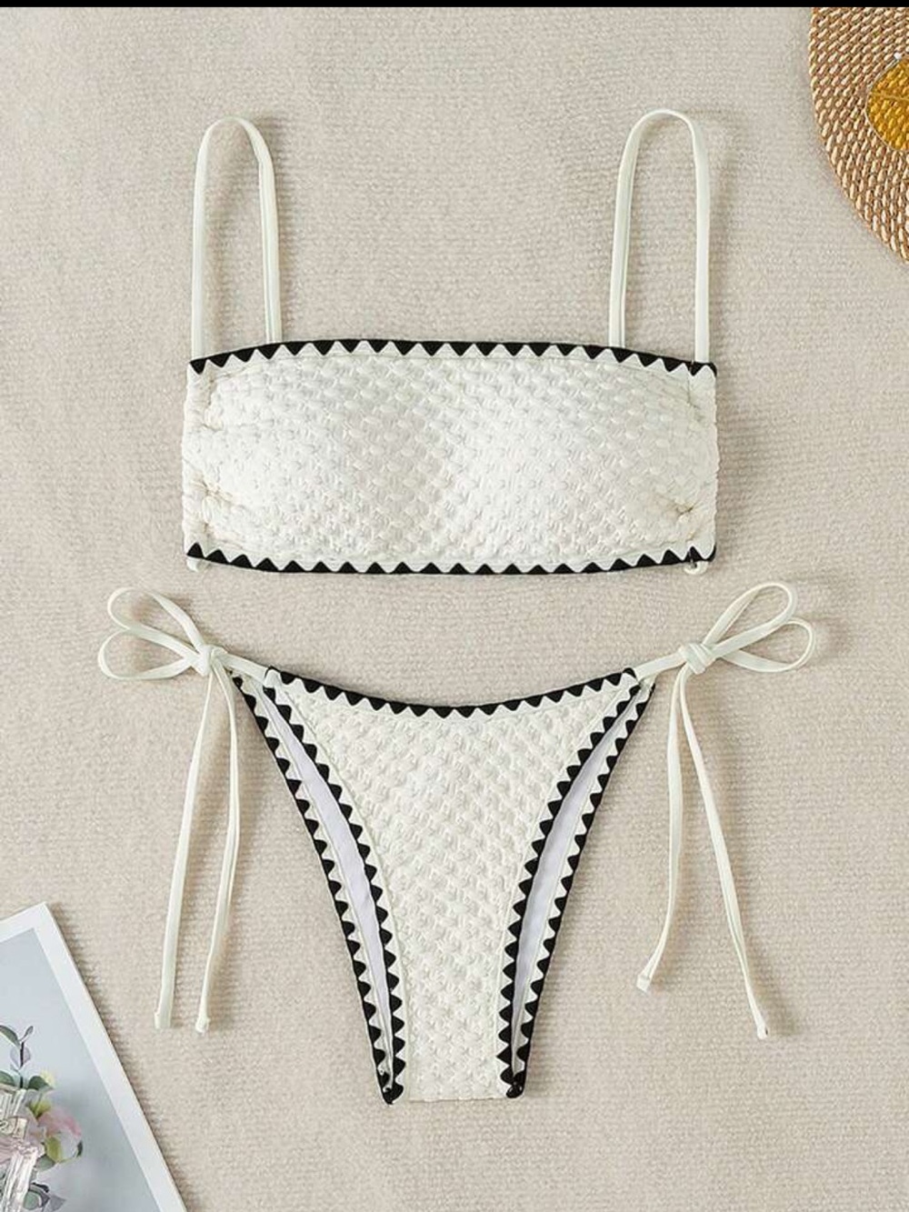 NWOT SHEIN White Textured Bikini Size 0XL